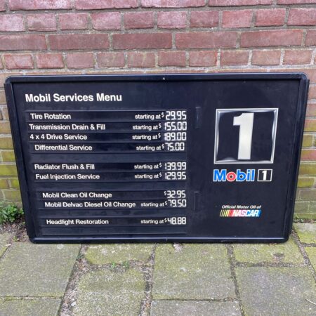 Mobil Services Prijslijst Garage Bord - Origineel - 107 x 67cm | Fiftiesstore