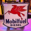 Mobilfuel Diesel Emaille Bord - 90's Pre-Productie Sample - 31 x 31 cm | Mobilgas -Oil