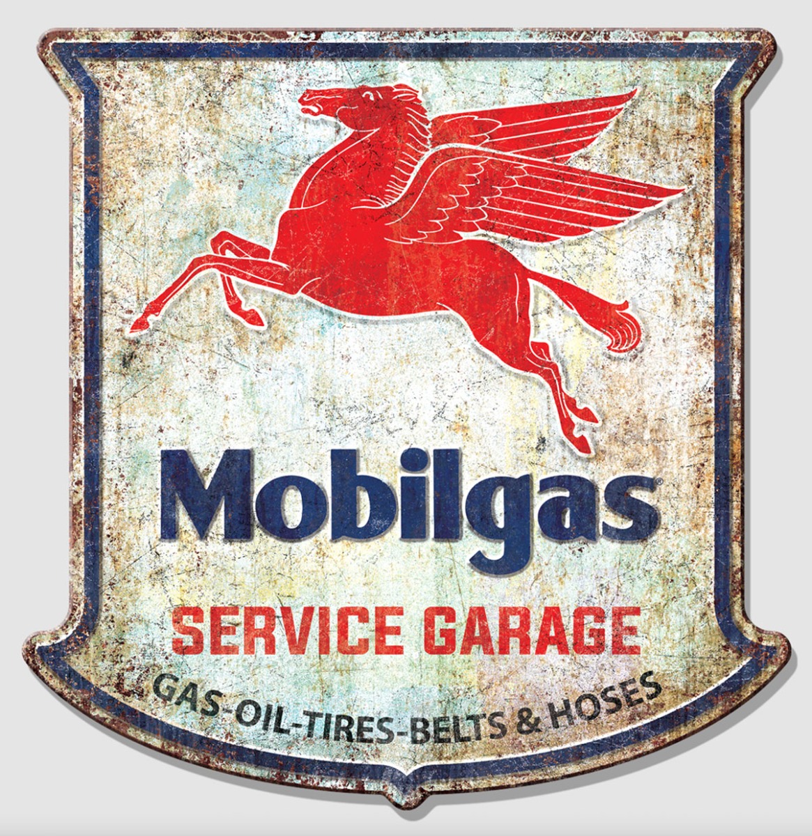 Mobilgas Houten Bord - 58 x 56cm | Mobilgas -Oil