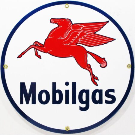 Mobilgas Logo Emaille Bord 12" / 30 cm | Mobilgas -Oil