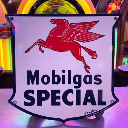 Mobilgas Special - 90's Pre-Productie Sample - Emaille Bord - 31 x 31cm | Mobilgas -Oil