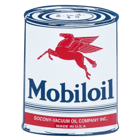 Mobiloil Emaille Bord in Olieblik Vorm 28 x 20 cm | Mobilgas -Oil