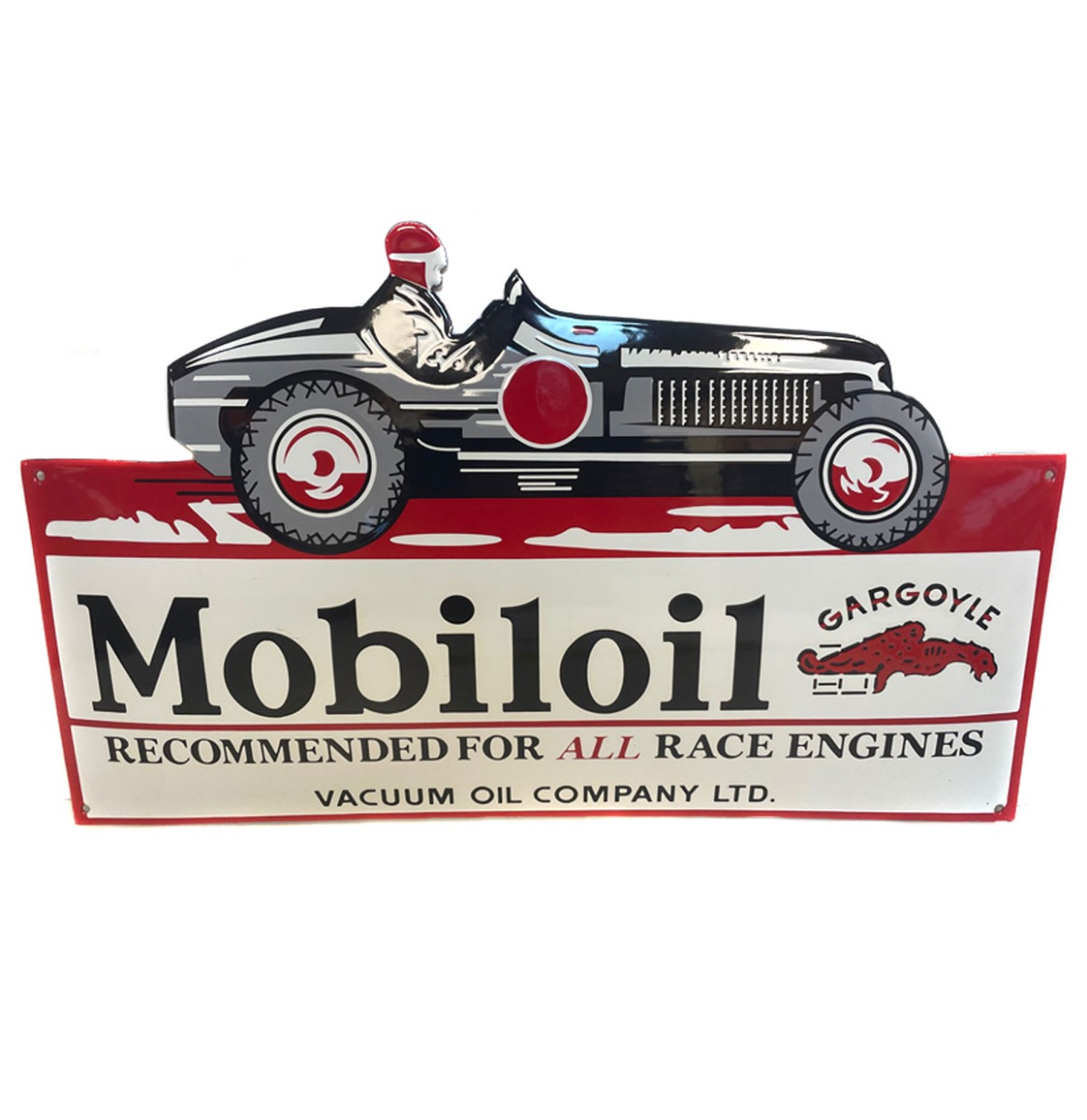Mobiloil Gargoyle Raceauto Emaille Bord - 61 x 38 cm | Mobilgas -Oil