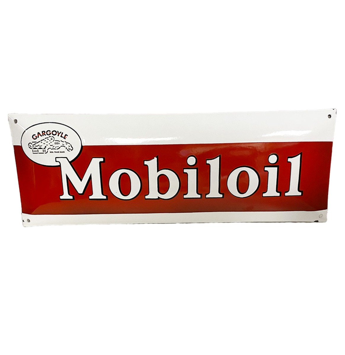 Mobiloil Logo Emaille Bord - 53 x 19cm | Mobilgas -Oil
