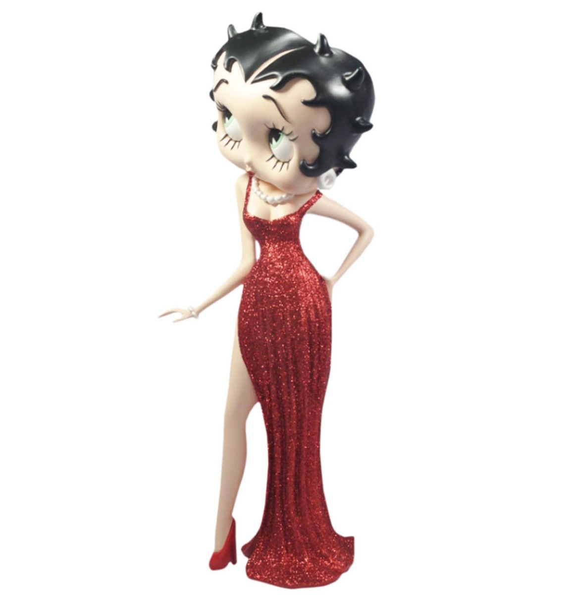 Moederdag cadeau - Betty Boop Avondjurk Rood Glitter Beeld 36.5 cm | Betty Boop