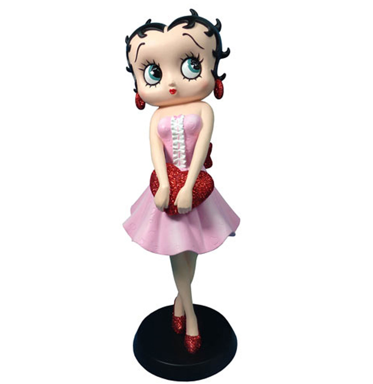 Moederdag cadeau - Betty Boop Holding Red Heart Beeldje | Betty Boop