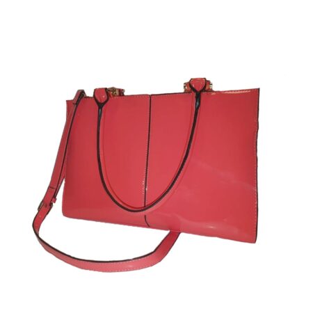 Moederdag cadeau - Hearts & Roses Tote Tas Koraal Roze Lak | Hearts and Roses