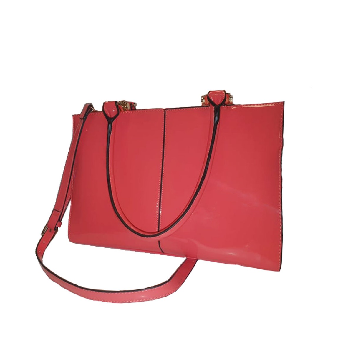 Moederdag cadeau - Hearts & Roses Tote Tas Koraal Roze Lak | Hearts and Roses