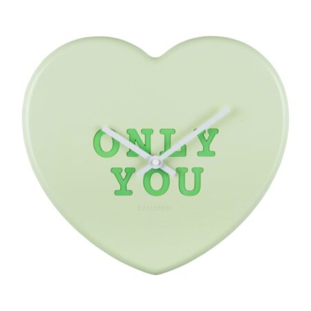 Moederdag cadeau - Karlsson Wandklok Hart Snoep Zacht Groen | Fiftiesstore