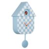 Moederdag cadeau - Karlsson Wandklok Modern Cuckoo - Checkered Blauw | Fiftiesstore