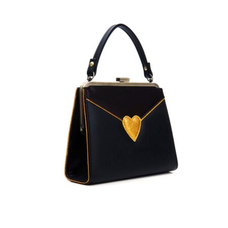 Moederdag cadeau - Lola Ramona Inez Heart Tas Zwart / Goud | 29% korting | Lola Ramona