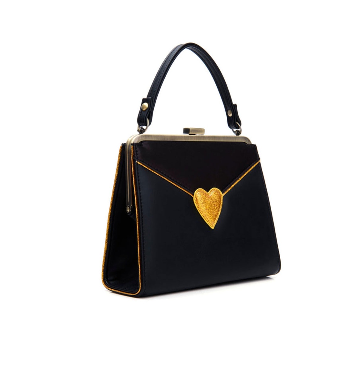 Moederdag cadeau - Lola Ramona Inez Heart Tas Zwart / Goud | 29% korting | Lola Ramona