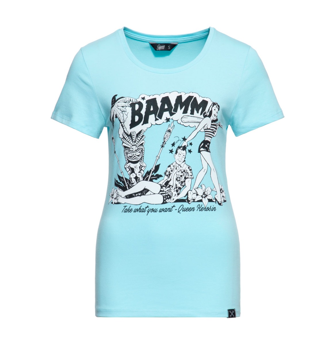 Moederdag cadeau - Queen Kerosin Bammmm T-shirt Sky Blue -XL | Queen Kerosin