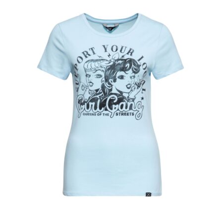 Moederdag cadeau - Queen Kerosin Girl Gang T-shirt Baby Blue-L | 17% korting | Queen Kerosin