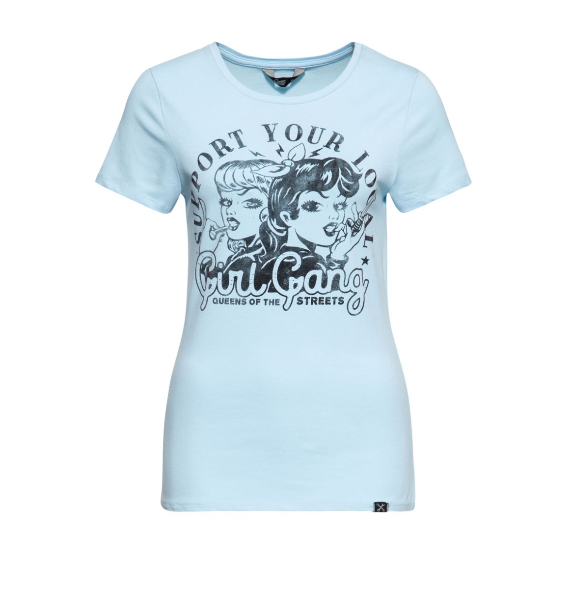 Moederdag cadeau - Queen Kerosin Girl Gang T-shirt Baby Blue-L | 17% korting | Queen Kerosin