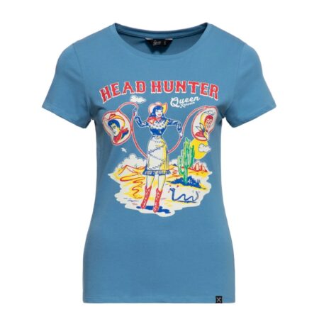 Moederdag cadeau - Queen Kerosin Head Hunter T Shirt Sky Blue-L | Queen Kerosin