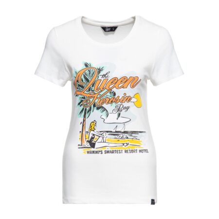 Moederdag cadeau - Queen Kerosin T-Shirt Queens Bay Off White-XS | Queen Kerosin