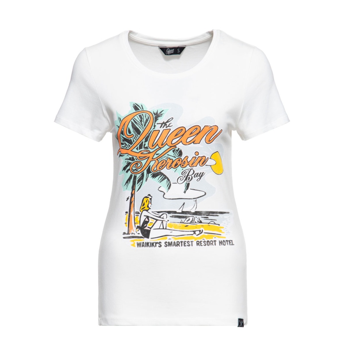 Moederdag cadeau - Queen Kerosin T-Shirt Queens Bay Off White-XS | Queen Kerosin
