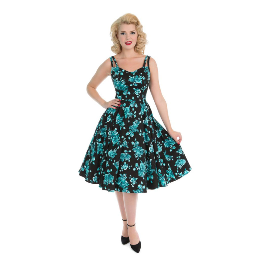 Moederdag cadeau - Rosaceae Swing Dress Black-S | Hearts and Roses