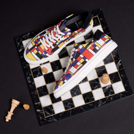 Mondrianic Sneakers Lureaux - Handgemaakte Nette Schoenen Voor Heren | Lureaux