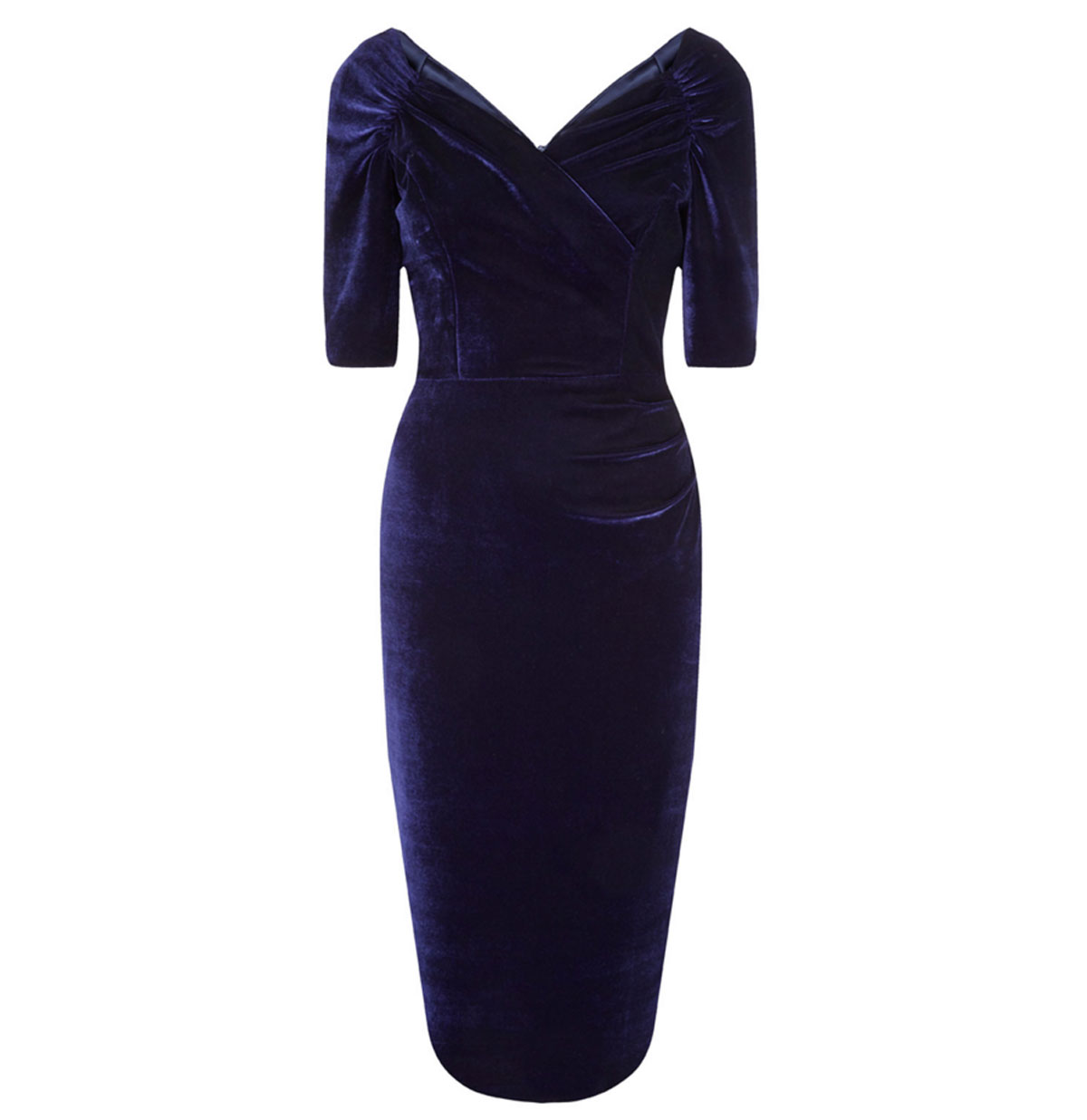 Monte Carlo Velvet Pencil Dress Midnight Blue -36 (NL) /10 (UK) | 31% korting | The Pretty Dress Company