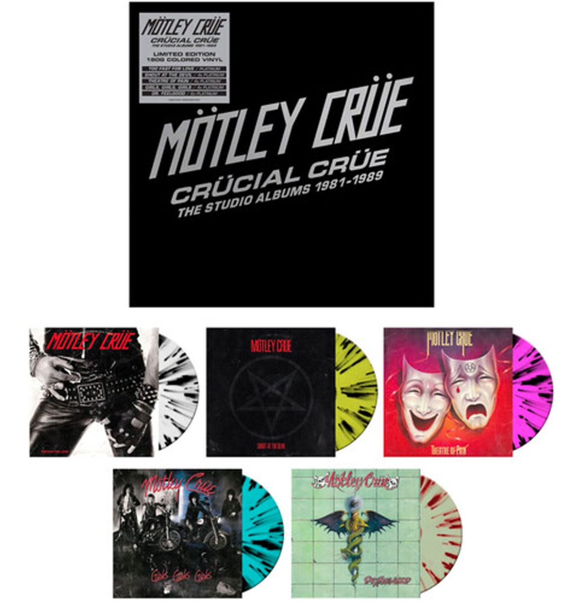 Mötley Crüe - Crücial Crüe: The Studio Albums 1981-1989 (Gekleurd Vinyl) (Boxset) 5 | 6% korting (LP) | Fiftiesstore