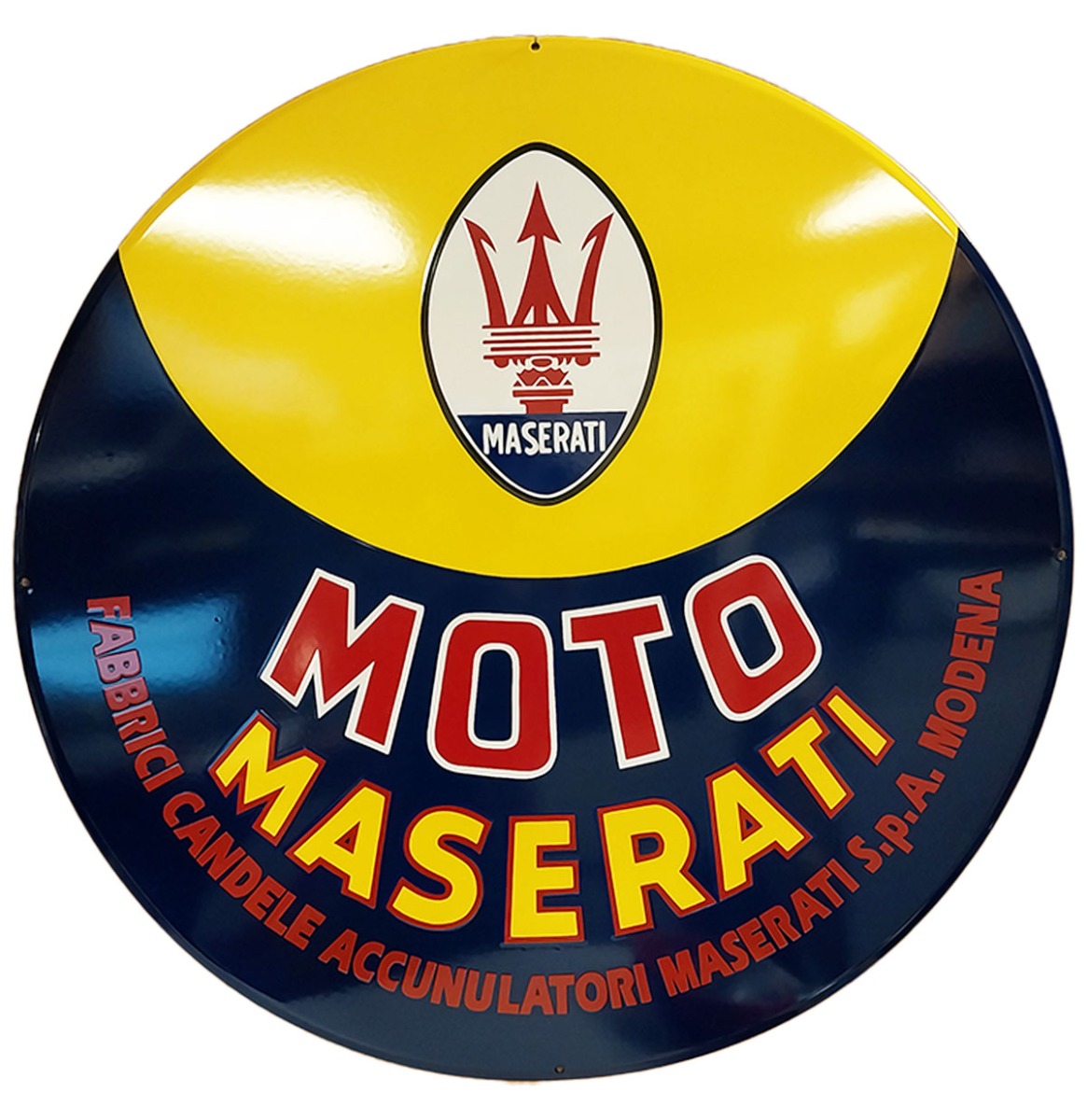 Moto Maserati Emaille Bord XL - Ø78cm | Fiftiesstore