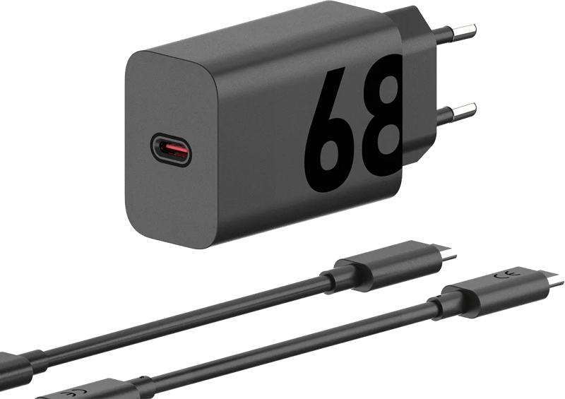 Motorola Power Delivery Oplader 68W Zwart + Usb C Kabel 1m Zwart Kunststof