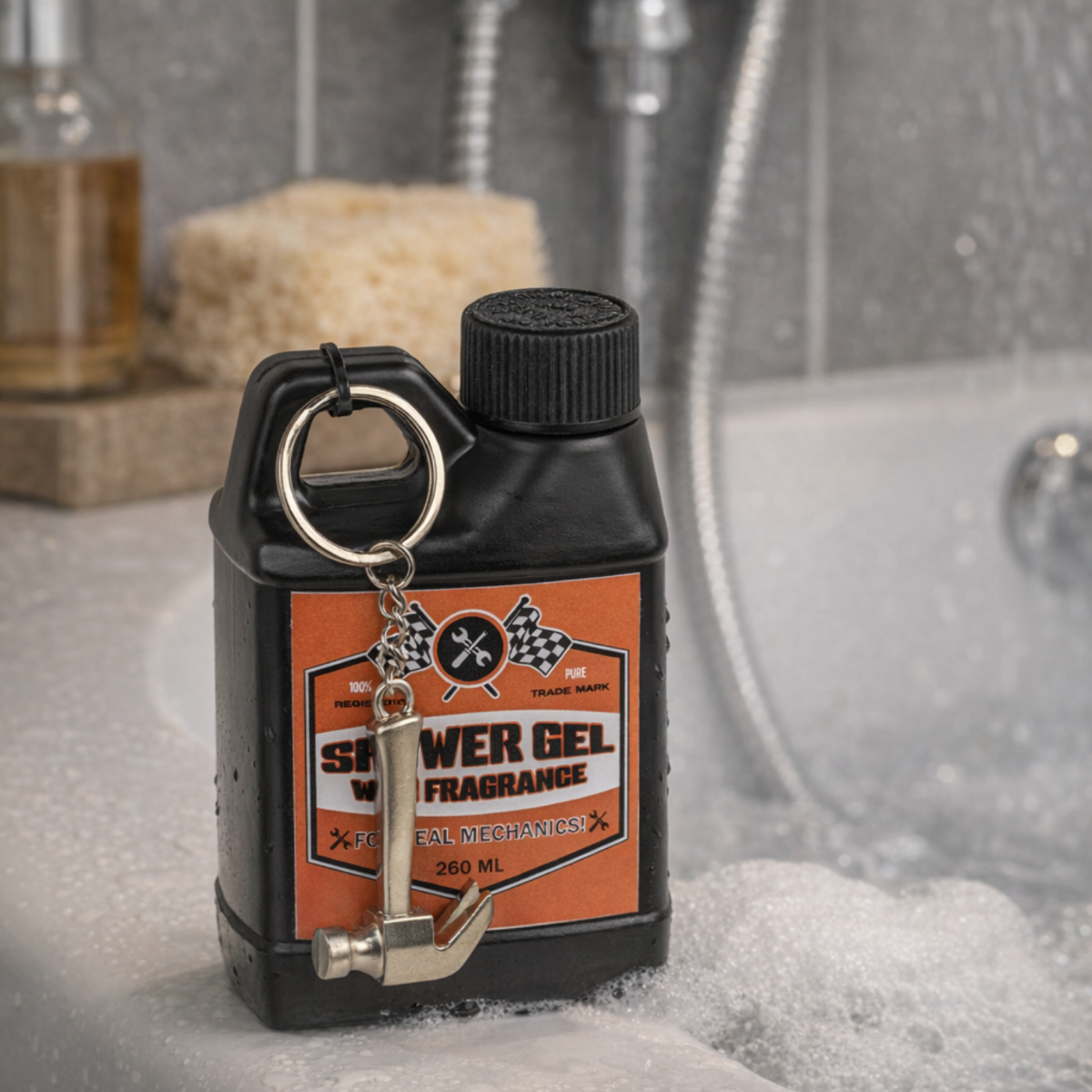 Motoroliekan Shower Gel 260ml - Met Sleutelhanger | Out Of The Blue