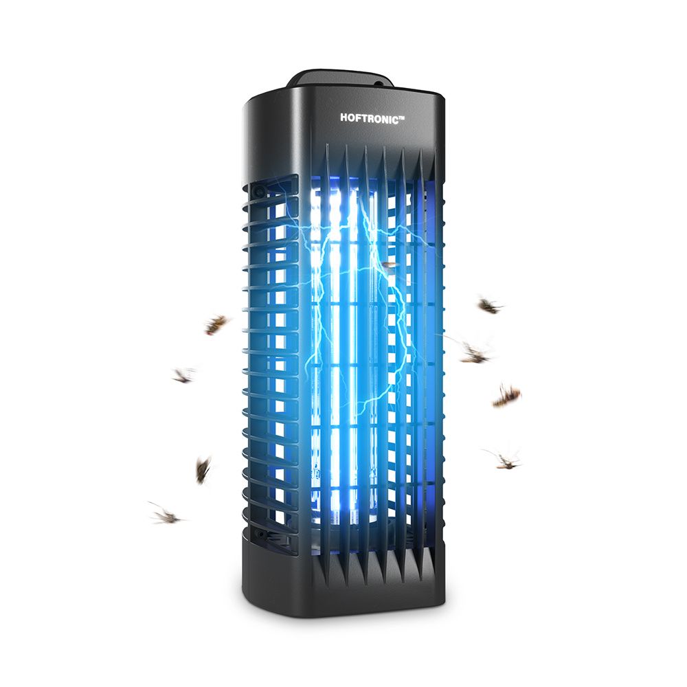 Muggenlamp - Vliegenlamp - UV-Insectenlamp - Elektrisch - 9 Watt geschikt voor 40 m² - 1000 volt - Voor binnen - Zwart | HOFTRONIC
