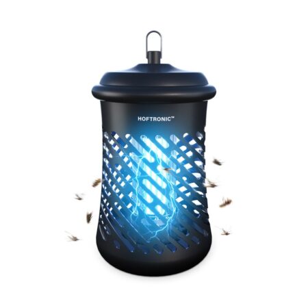 Muggenlamp - Vliegenlamp - UV Insectenlamp - Elektrisch - Voor binnen & buiten - Bereik tot 50 m² - Extra krachtig 3500 volt - 20 watt - Zwart | HOFTRONIC