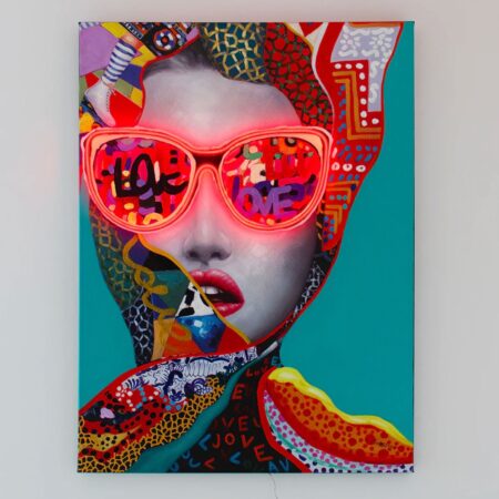 Muurschilderij (LED Neon) - Chic Woman - Standard | Fiftiesstore