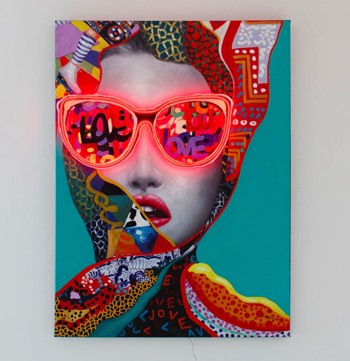 Muurschilderij (LED Neon) - Chic Woman - Standard | Fiftiesstore