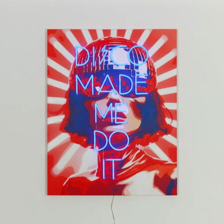 Muurschilderij (LED Neon) - Disco Made Me Do It - Blauw | Fiftiesstore