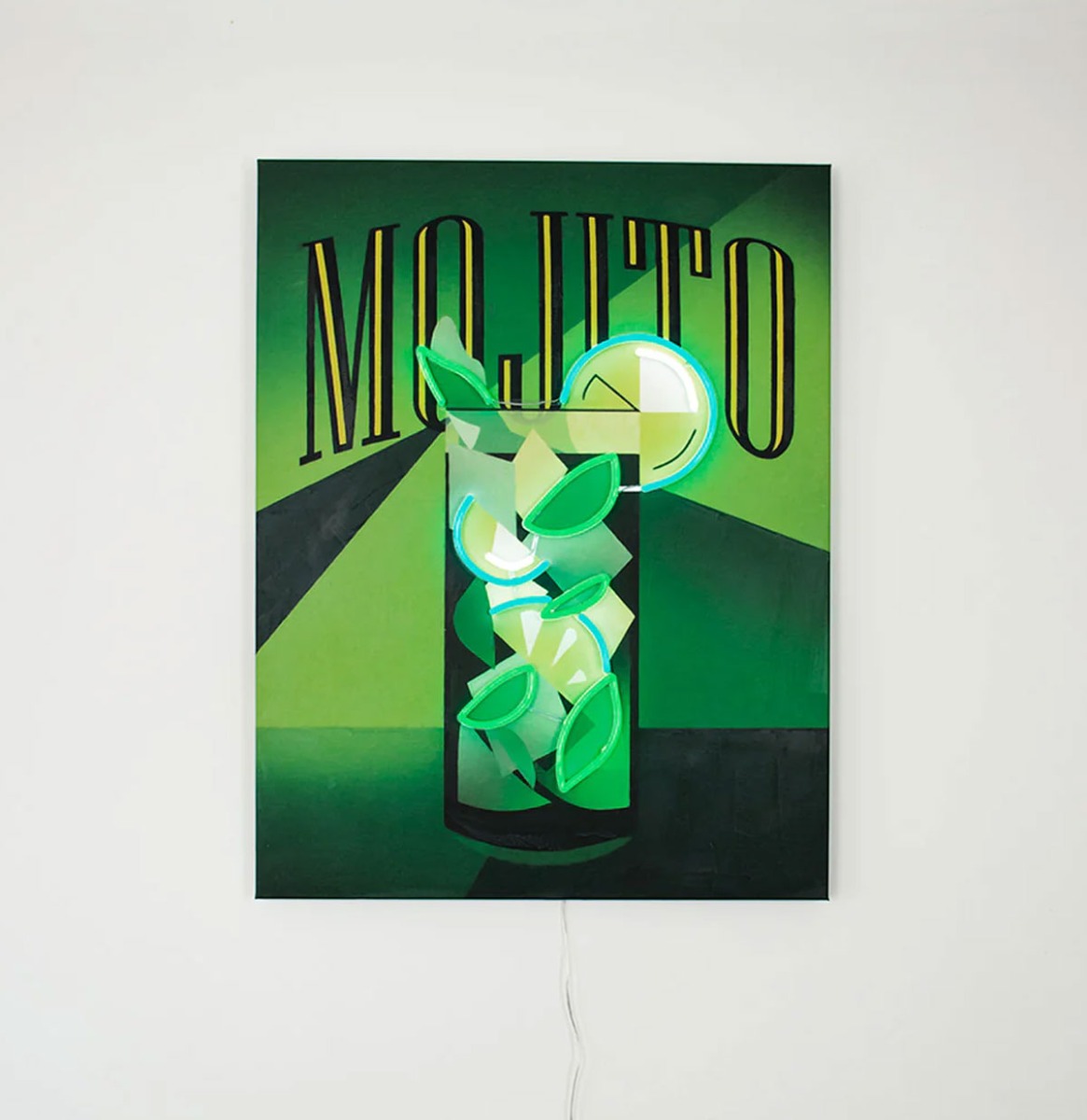 Muurschilderij (LED Neon) - Mojito | Fiftiesstore