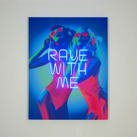 Muurschilderij (LED Neon) - Rave With Me | Fiftiesstore