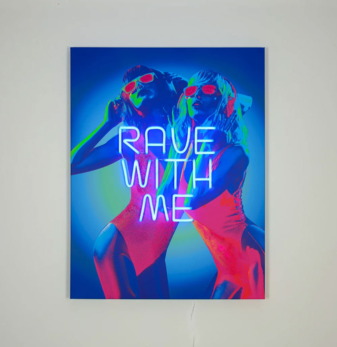 Muurschilderij (LED Neon) - Rave With Me | Fiftiesstore