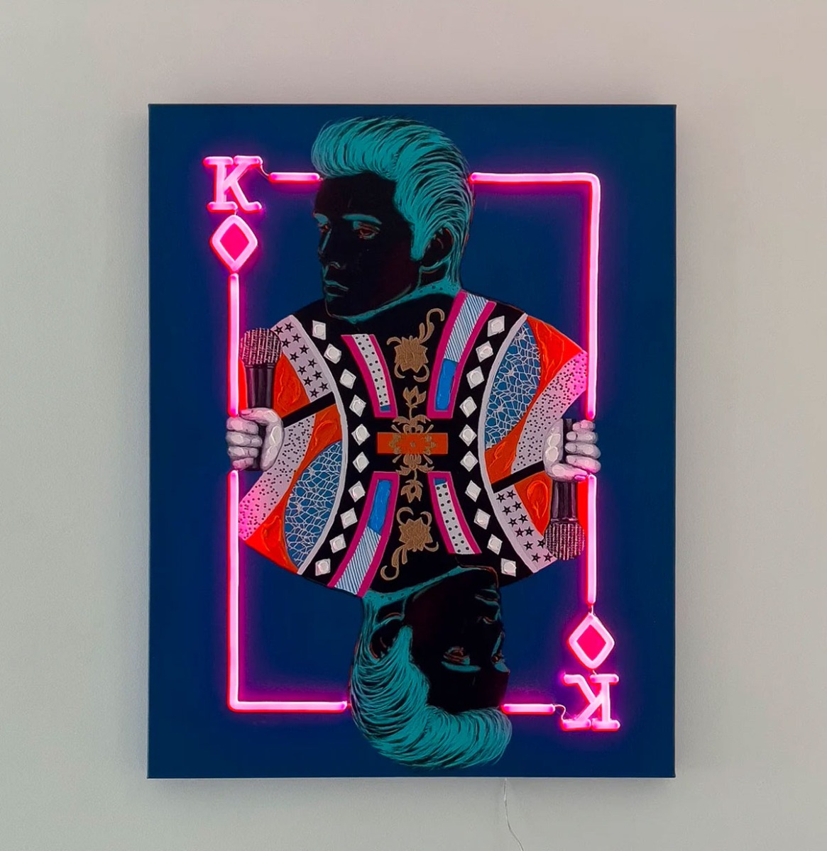 Muurschilderij (LED Neon) - 'Elvis' Small | Fiftiesstore