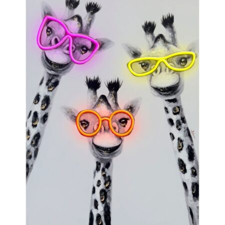 Muurschilderij (LED Neon) - 'Giraffe' | Fiftiesstore