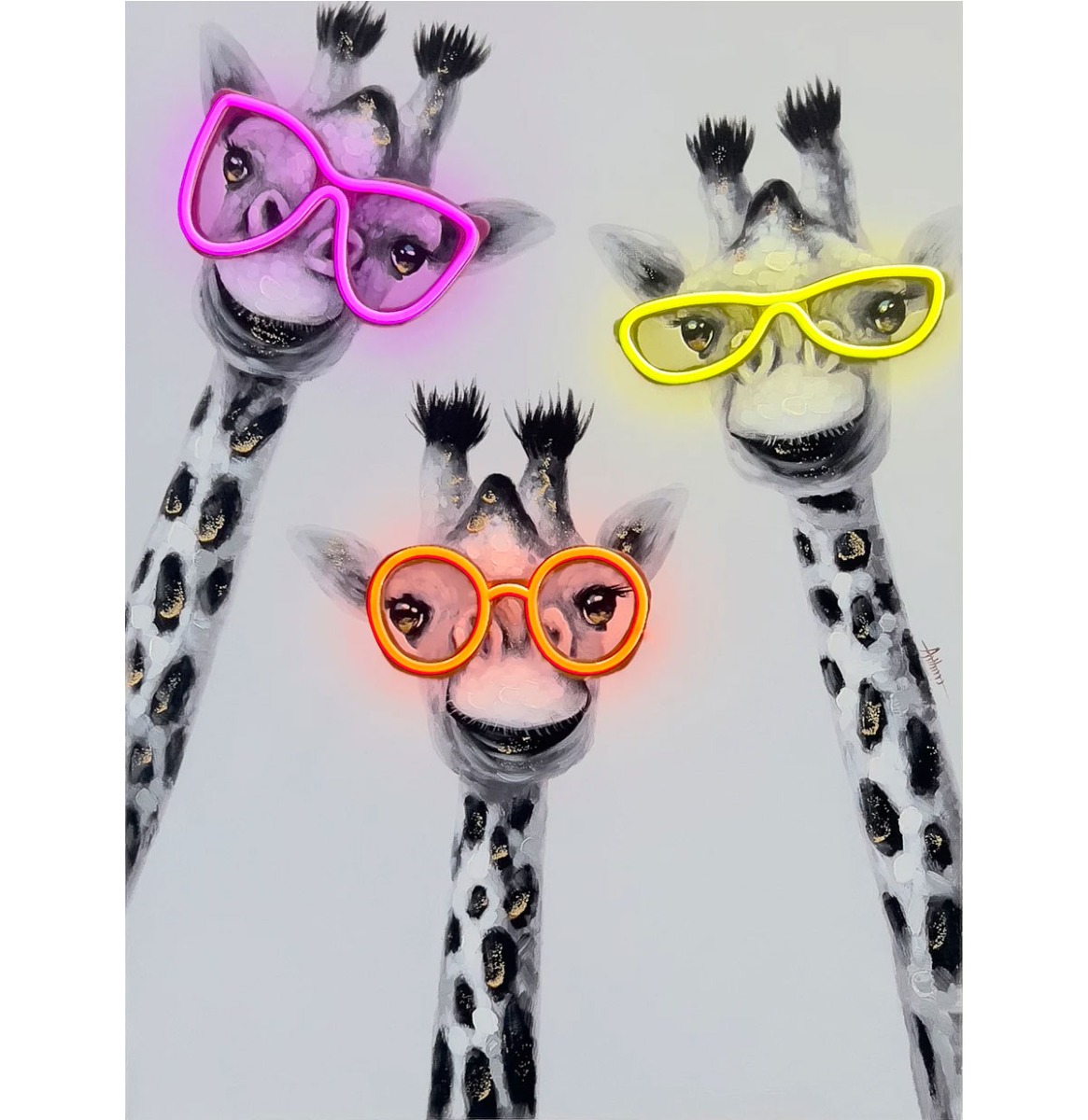 Muurschilderij (LED Neon) - 'Giraffe' | Fiftiesstore