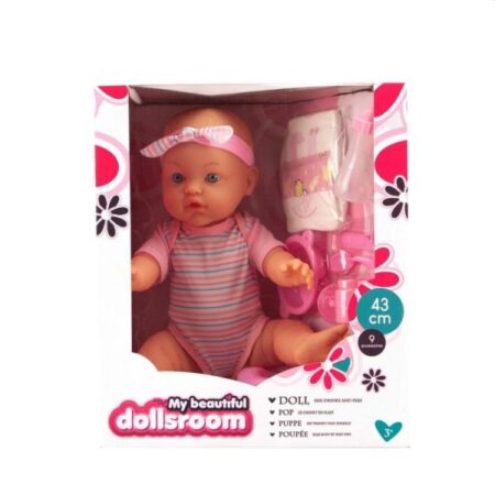 My Beautiful Dollsroom Pop 43Cm Drink en Plas met 9 Accessoires | My Beautiful Dolls Room