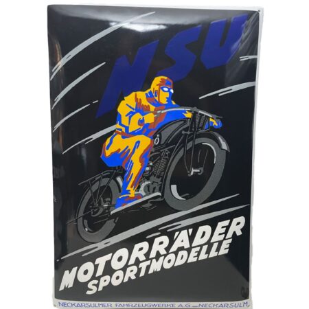 NSU Motorrader Sportmodelle Emaille Bord 68 x 47 cm | Fiftiesstore