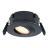 Napels LED inbouwspot Extra Plat (39mm) - 360° Kantelbaar - 8 Watt 570 Lumen - Dimbaar - IP65 - Zwart | HOFTRONIC