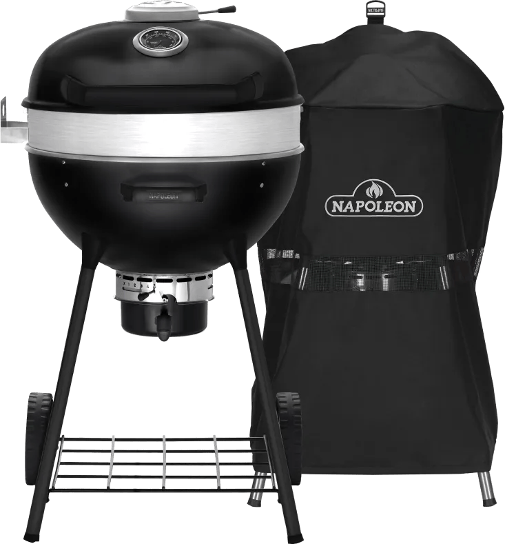 Napoleon PRO Houtskool Kettle Mat Zwart met Bakplaat + Napoleon Hoes voor Premium en Pro Kettle 57 cm