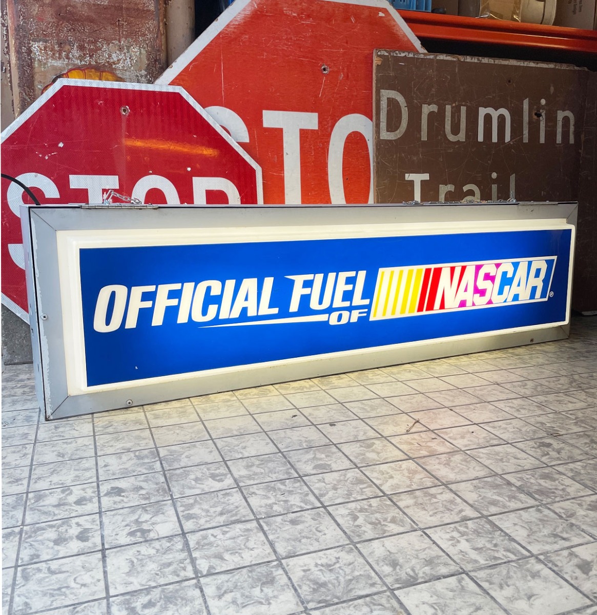 Nascar - Official Fuel For Nascar (Sunoco) Lichtbak Van Benzinestation - Origineel Vintage | Fiftiesstore