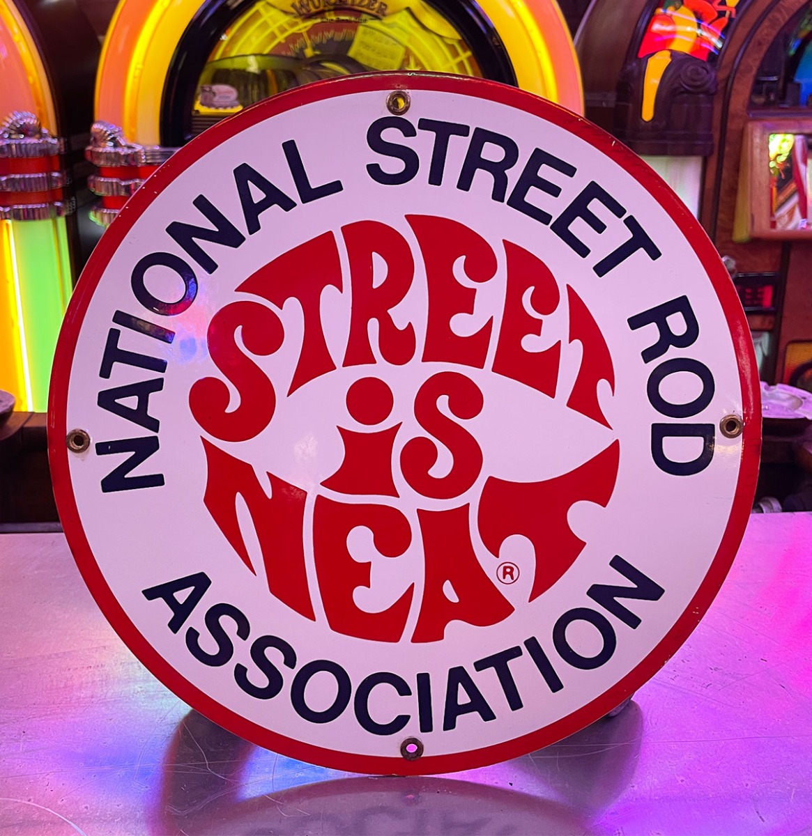 National Street Rod Association Emaille Bord- Pre-Productie Sample - Ø30cm | The Dutch Pickers