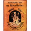 Ne Flierefluiter Metalen Bord - 30 x 40 cm | Fiftiesstore