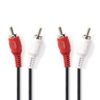 Nedis Stereo-Audiokabel | 2x RCA Male - 2x RCA Male | 10 m | Zwart | Nedis