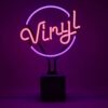 Neon 'Vinyl' Sign (Op Betonnen Basis) - Paars | Fiftiesstore