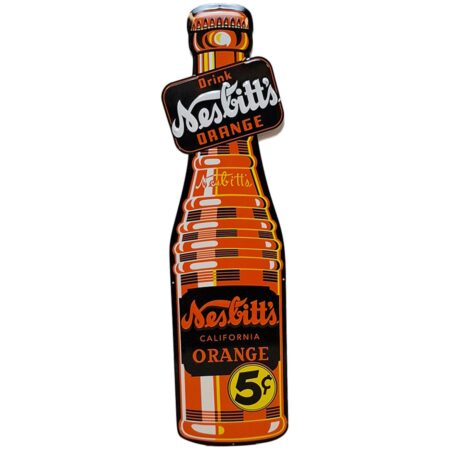 Nesbitt's Orange Stalen Bord met Relief - 74 x 20cm | Fiftiesstore